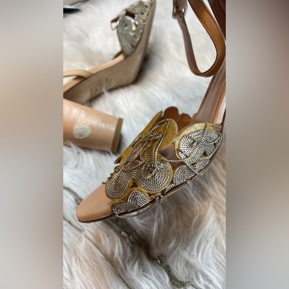 Stuart Weitzman Floral Sandals - Cream - Picture 10 of 14